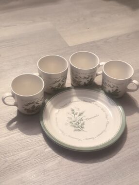 Corelle Coordinates Thymeless Series 4 Cups 2 Salad Plates